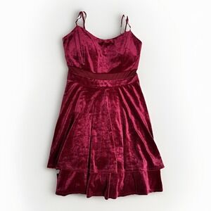 Honey Rosie Velvet Dress Size M Red Whimsigoth Vamp Babydoll Hoco Holiday Fall‎